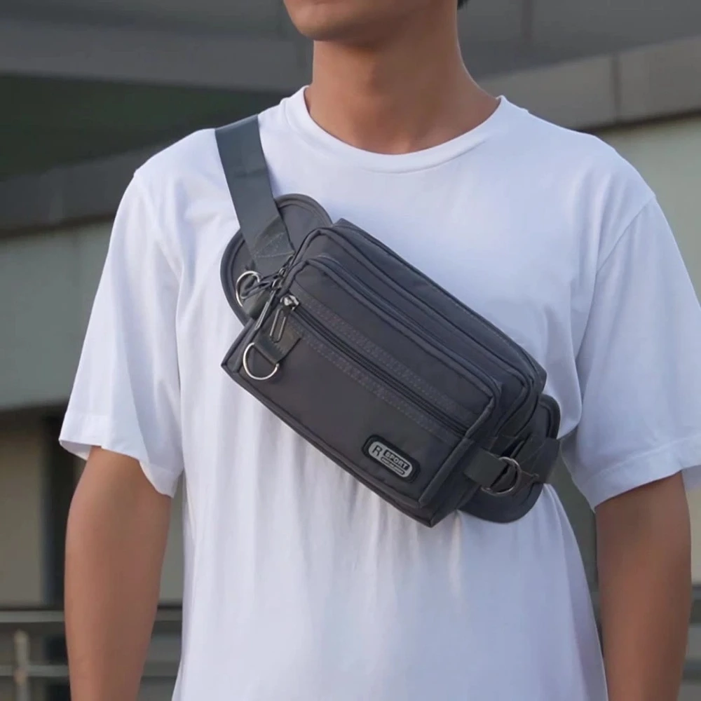 

Large Capacity Men Waist Bag Lightweight Crossbody Men Chest Bag Waterproof Multi Function Fanny Pack Outdoor Riding