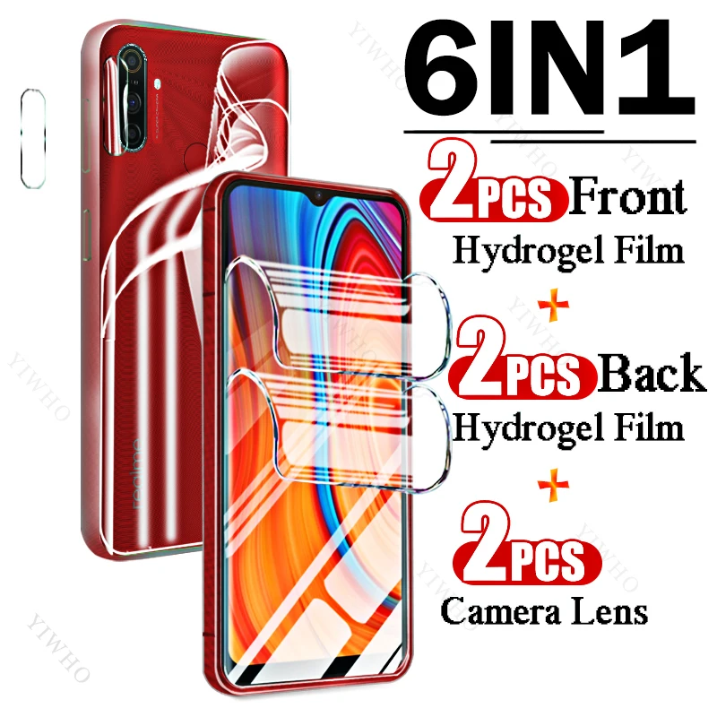 9in1 Full Covers Front Back Hydrogel Film for Realme C3 RMX2027 Fingerprint Screen Protectors for Realme C 3 6.5