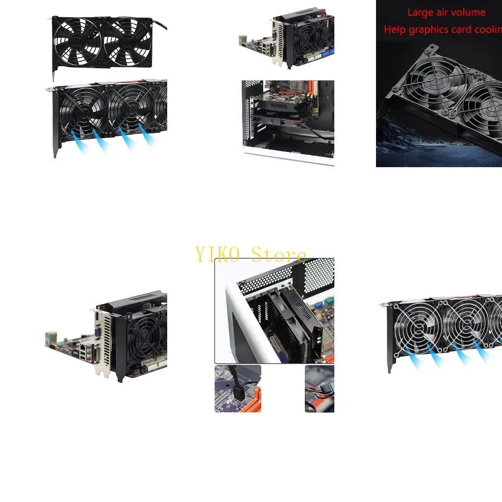 K32C Universal VGA Cooler 2 / 3 Fans 80mm Graphics Card Heatsink Fans GPU Radiator