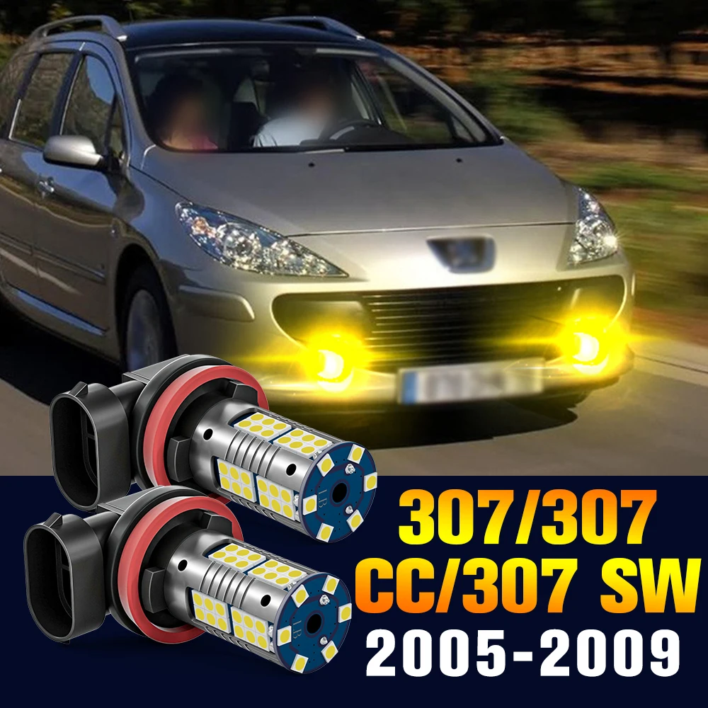 

2 шт. светодиодные противотуманные фары для Peugeot 307 CC SW 2005-2009 2006 2007 2008 аксессуары