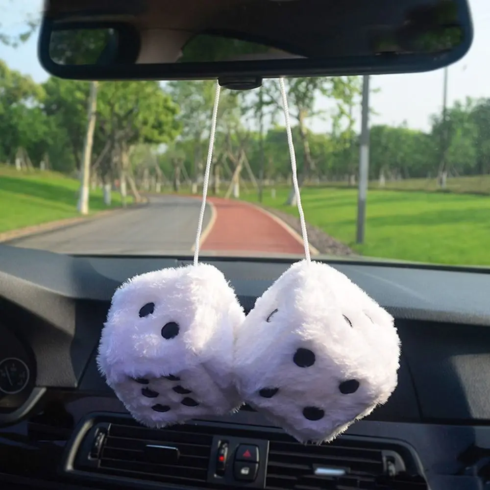 6 سنتيمتر طويلة أفخم النرد متعدد الألوان تصميم غامض أفخم سيارة معلقة حلية الساخن ختم المواد المخملية مرآة الرؤية الخلفية الديكور