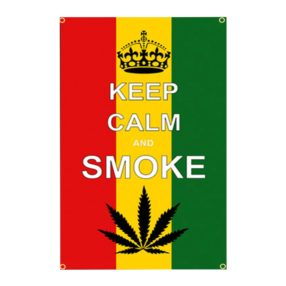 420 somewhere keep calm and smoke weed promotion advertising Flag