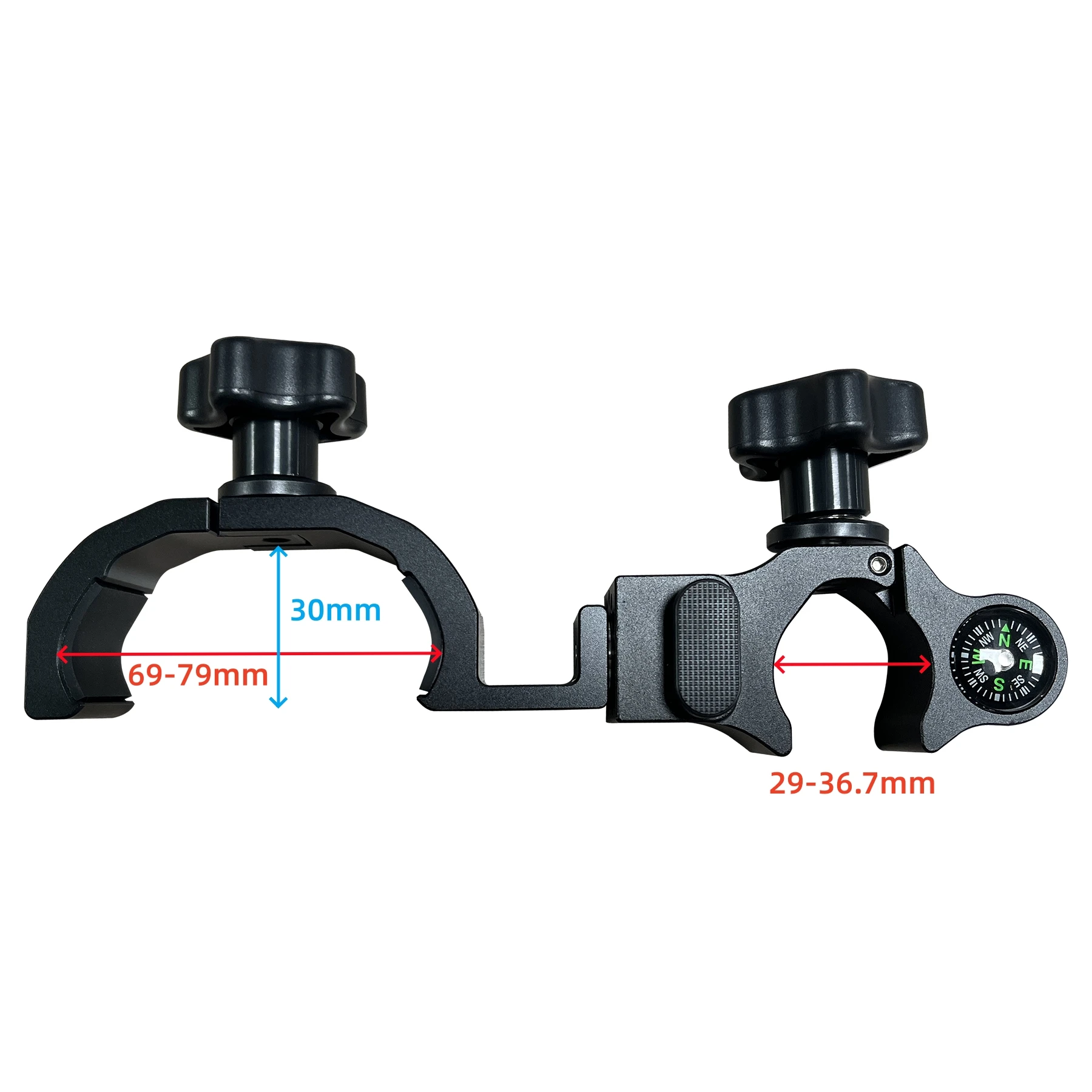 P7 Data Ranger Mount Range Pole Cradle Bracket, 29–36.7mm Pole Clamp with Compass, Open GPS Data Collector Holder for Survey