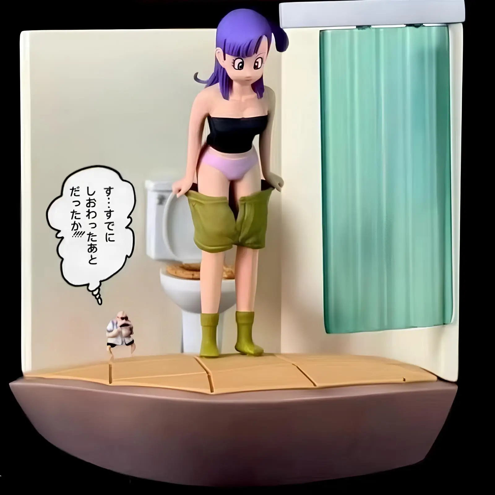 Dragon Ball Figure Funny Bulma Figure Bulma Figure Bulma Toilet Scene Statue Model Doll Collection Room Decora Toys Holiday Gift