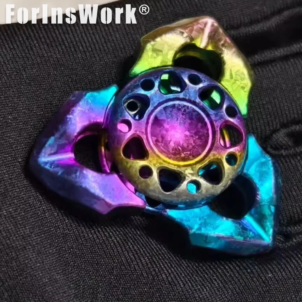 KillAll Not Happy titanio cristalizado Damasco EDC Lotus tres páginas sensación dedo giroscopio descompresión EDC juguetes mano Spinner