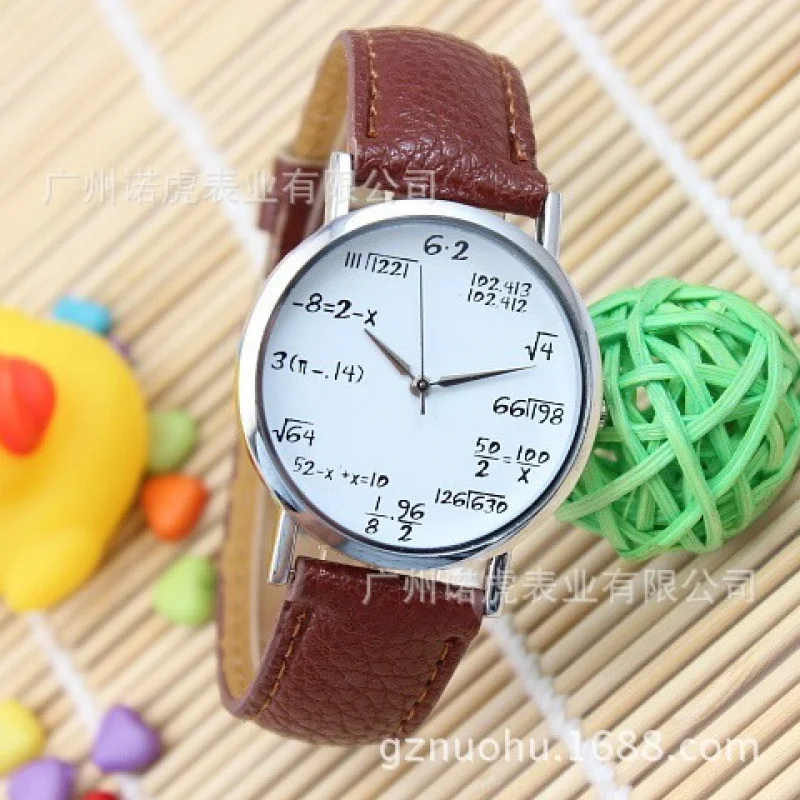 2024Foreign Trade New Fashion Mathematical Formula Root Watch Arithmetic Student Belt Watch European and American Popular