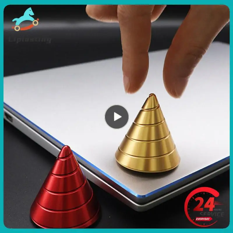 

Metal Desktop Stress Relief Cone Gyroscope Anti Stress Ansiedad ADHD Autism Anxiety Fidget Spinner Kinetic Desktop Toy