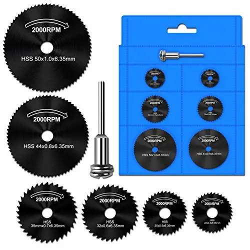 6pcs 1/8 "gambo in acciaio ad alta velocità HSS sega a disco lame da taglio con mandrini per Dremel Fordom trapani utensili rotanti