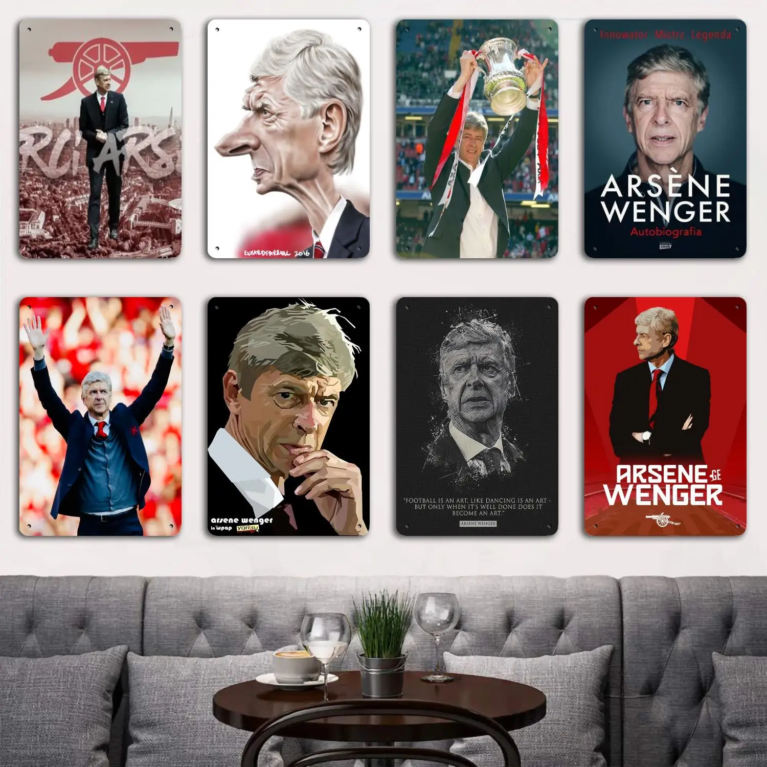 arsene wenger Tin Metal Plaques and Signs Wall Decor, Captain Poster, Vintage Decor, Bar, Pub, Club, Wall Decoration