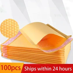 100 Stück/Set Kraft papier Blasen umschläge Taschen verschiedene Spezifikationen Mailer gepolstert Versand umschlag mit Bubble Mailing Bag