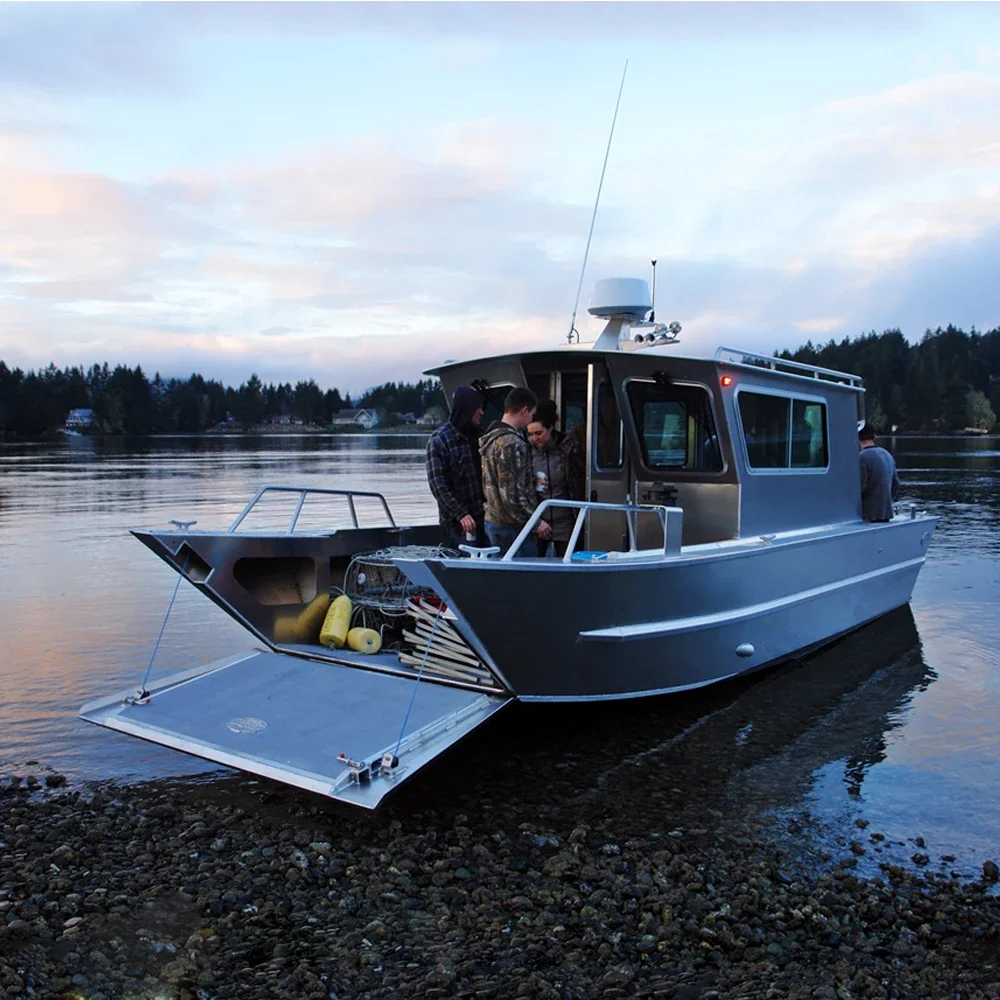 25ft Ce Certified Aluminum Fishing Landing Craft Speed  Boat With Outboard Engine