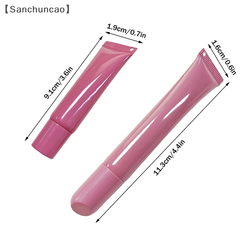 ieniaSan Parque10/15 ml lege lippenstiftbuis met sleutelhanger Knijp sub-bottelen Hervulbare vloeistofcontainerfles Lipgloss monsterfles