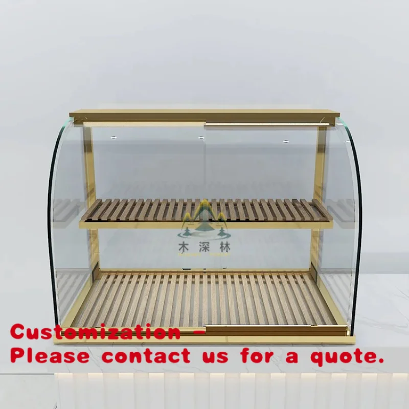 custom.Counter Top Bakery Glass Display Cabinet Bread Display showcase Custom Whole Shop Furniture Dessert and Pastry Display St