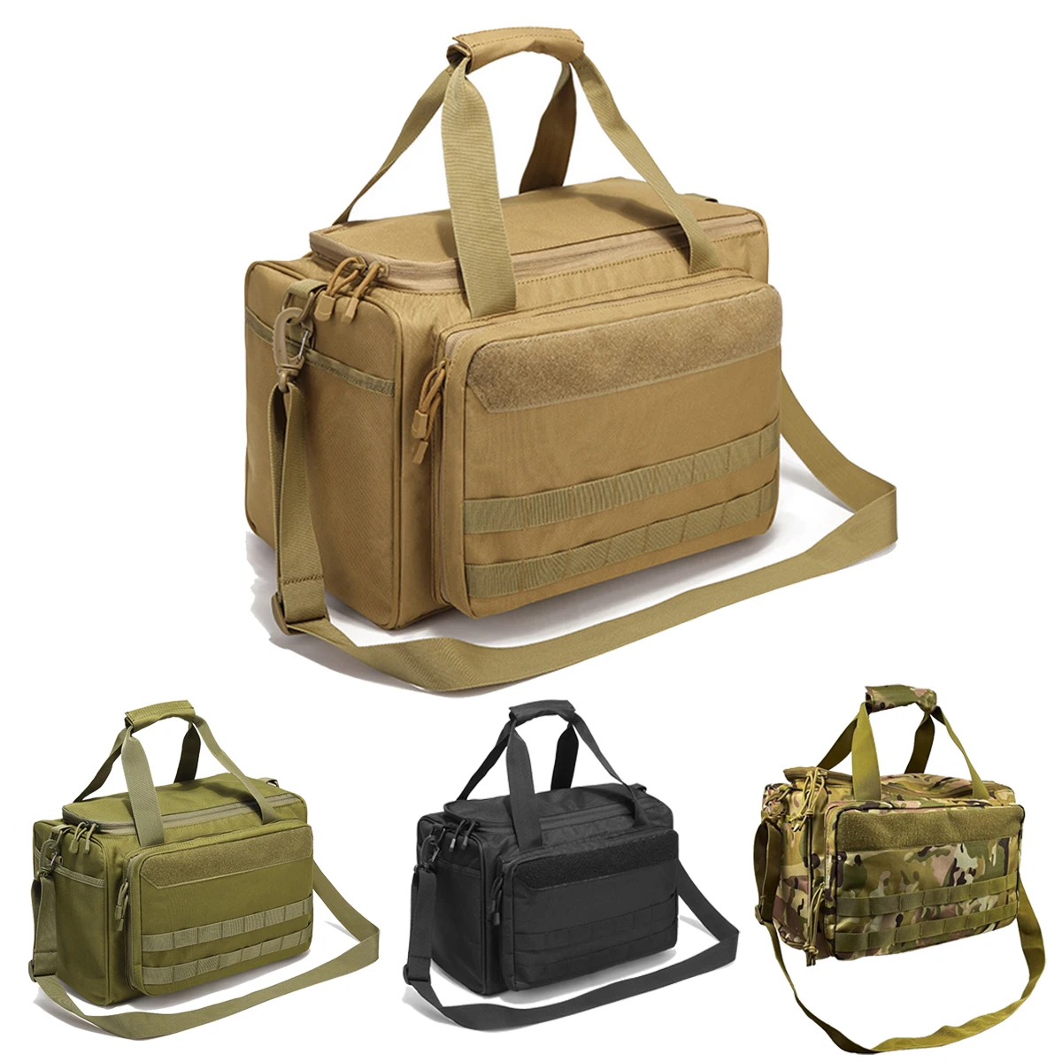 Tactical Multifunctional Range Bag Molle Shoulder Bag High Capacity Airsoft Hunting Training Shooting Supplies Military Game