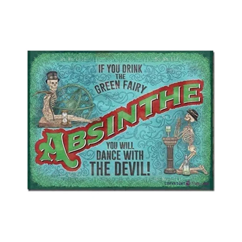 Beer Absinthe Retro Look Home Cave Bar Club Kitchen Coffee Wall Art Decoration Metal Tin Sign