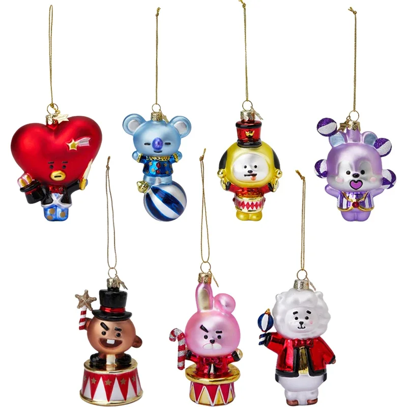 Line Friends New Bt21 Vondels Ornaments Series Christmas Doll Pendant Anime Cooky Shooky Koya Rj Kawaii Keychain Xmas Gifts Toys