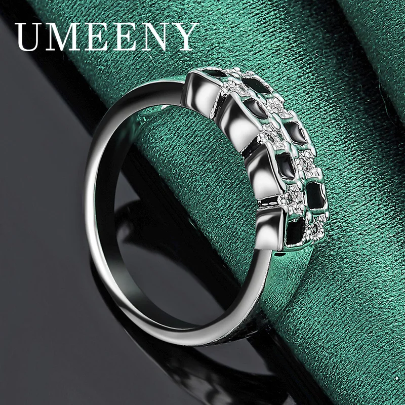 

Charm 925 Sterling Silver 7/8/9/10 Black Zircon Ring Women Temperament Wedding Accessories Jewelry Party