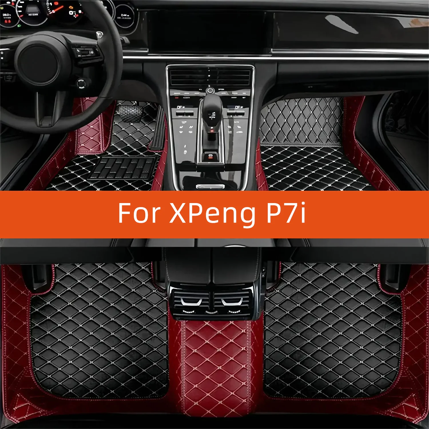 

Custom Leather Car Floor Mat For XPeng P7i 2023 2024 2025 2026 2027 Car Mat Interior Accessories