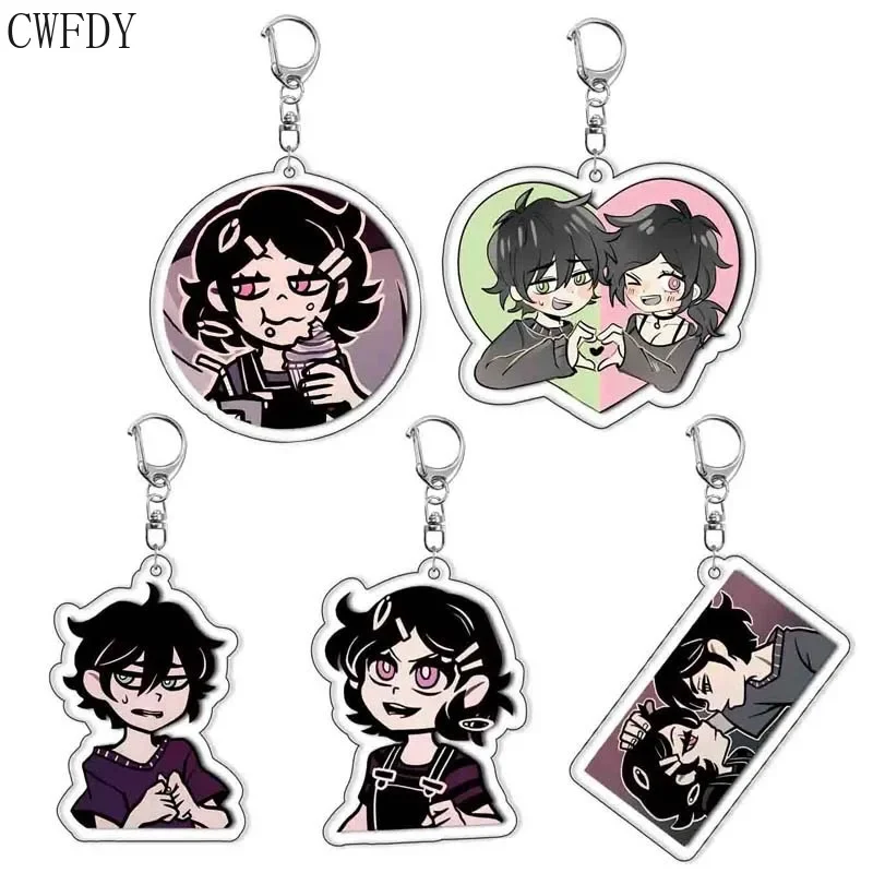 Game The Coffin of Andy and Leyley Cosplay Key Chain Double Sided Keychain Acrylic Key Ring Accessories Friend Christmas Gifts