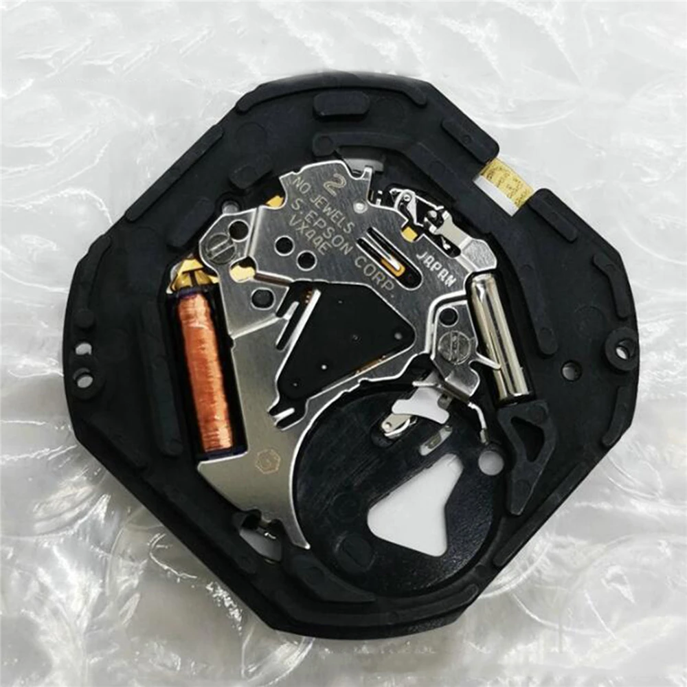 Reemplazo de movimiento de cuarzo VX44E, 3 manos, movimiento eléctrico a las 12 en punto, fecha de la semana a las 3 en punto, calendario Dual, accesorios de reloj