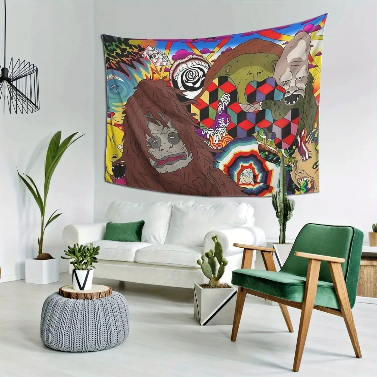 VIKAMA Funny Monster Vintage American Cartoon Tapestry Cool Wall Hanging Bedroom Living Room Dorm Gaming Room Home Wall Decor
