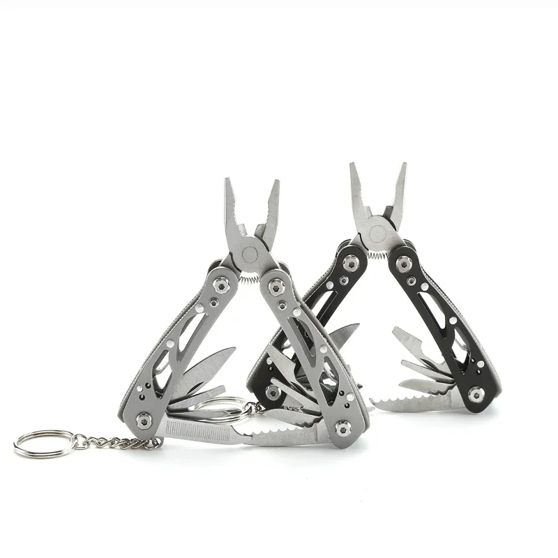 

Outdoor Camping Multi-Purpose Mini Folding Pliers Stainless Steel Tongs Combination Knife Pincers Set Multifunctional Hand Tool