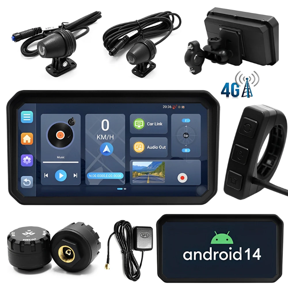 

Android 14.0 Wireless CarPlay Moto Android Auto 6.25 " Portable Digital Motorcycle Dashboard GPS Motorcycle Navigation Screen