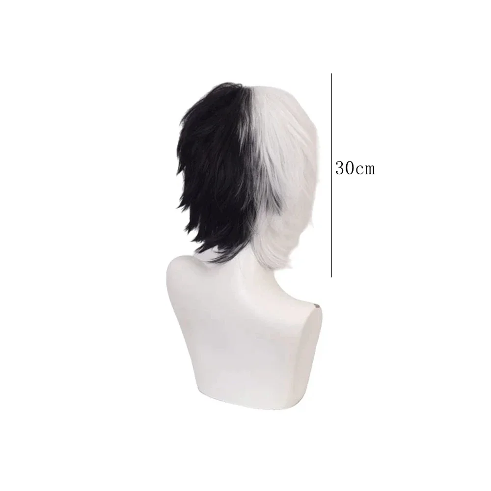 Short White Black Heat Resistant Synthetic Hair Role Play Props Party Wig Danganronpa Monokuma Cosplay Synthetic Wigs