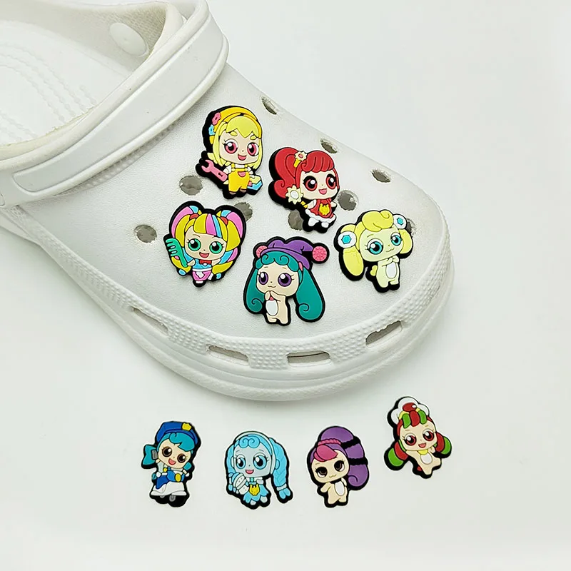 Sales 1-9 pc Cartoon Charms Cartoon The Powerpuff Girls PVC Accessories Sandals Ornaments For Children DIY Party favors