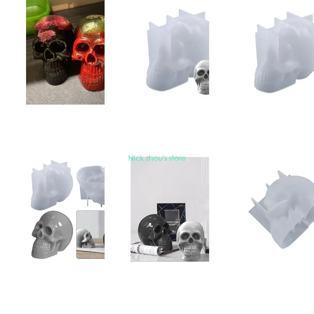 

E15E Ремесленные изделия для рабочего стола, форма для литья из смолы, сделай сам, ручная работа, форма для черепа с зубами