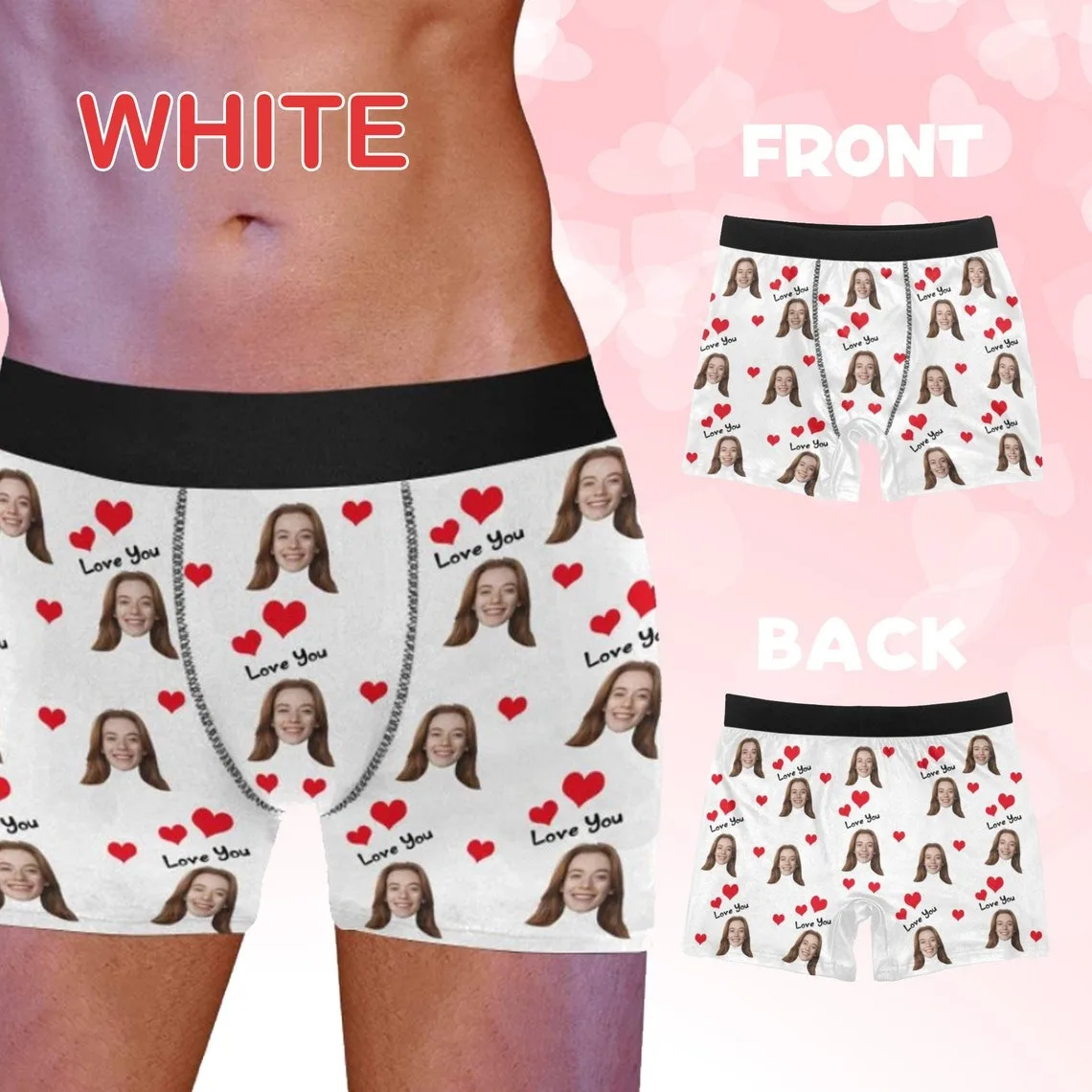 Personalized Valentine\'s Day Gift Custom Boxer Briefs With Funny Face/Photo Underwear Best Gifts For Boyfriend/Husband/Wife