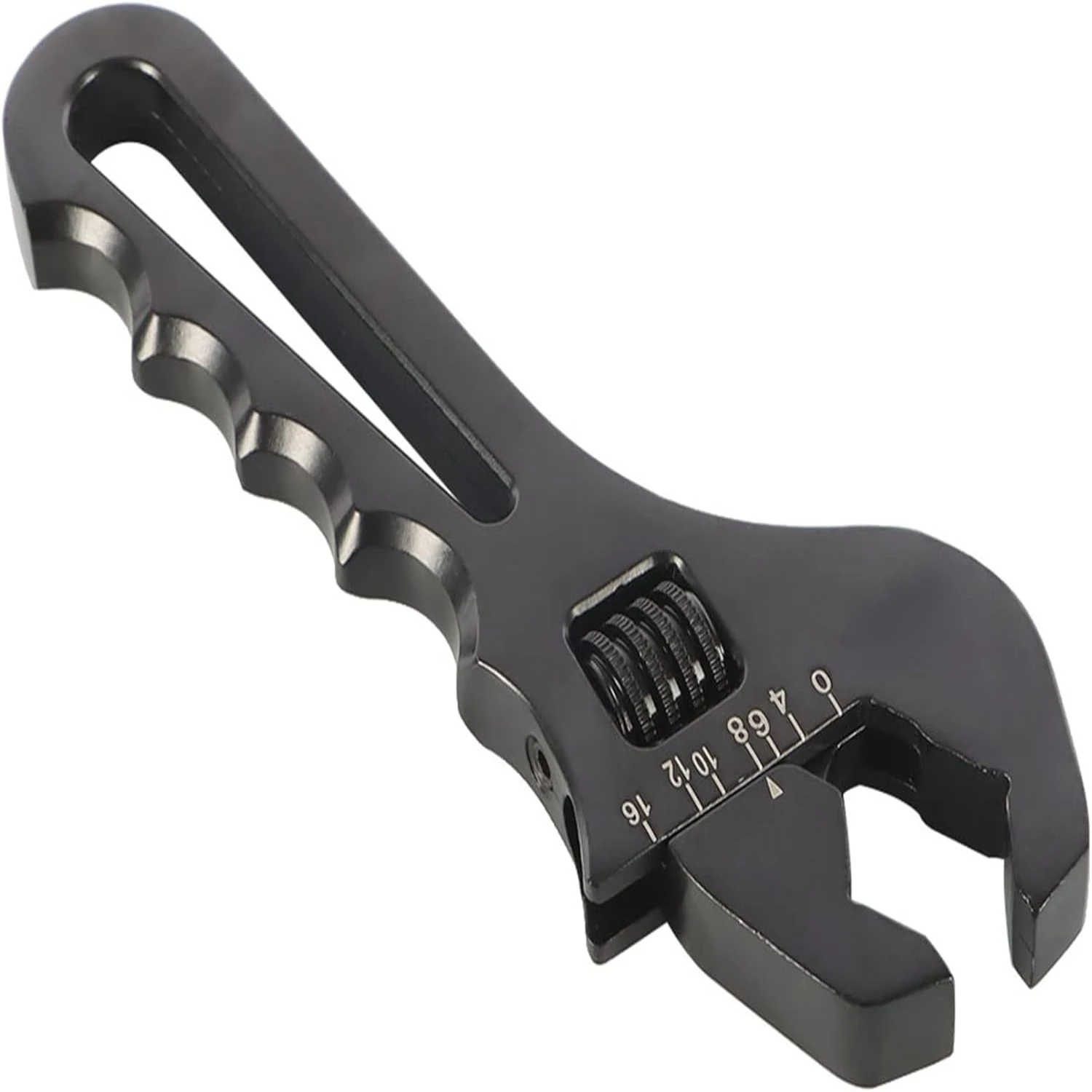 

Adjustable Lightweight Black Aluminum Spanner Wrench Tool for 3AN-16AN Hose End Fitting - Convenient, Durable, and Versatile Mec