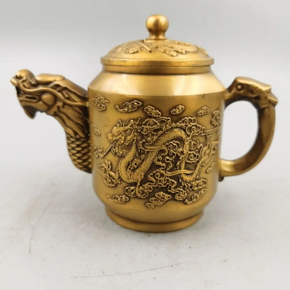 Retro Auspicious clouds soaring dragon Teapot Ornament Decoration Tea Pet Figurines Desk Decor Accessories