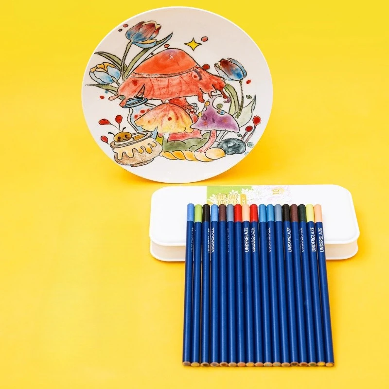 10 Colors Ceramic Underglaze Color Water-soluble Colored Pencil Set Handmade DIY Ceramic Pottery Painting and Coloring Tools