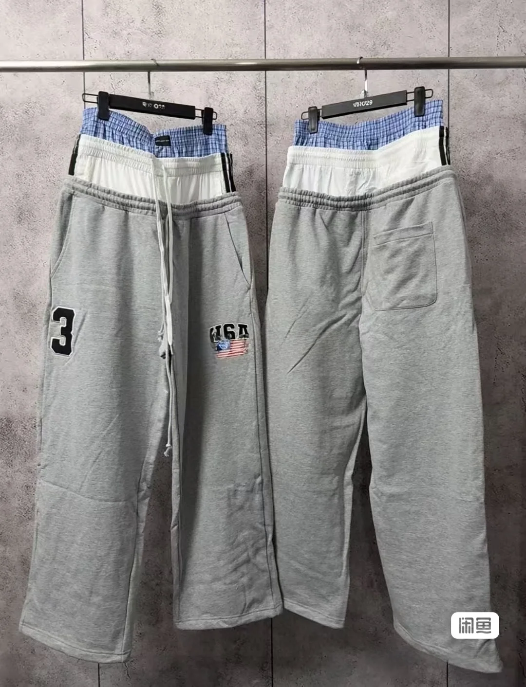 

Unisex Ailz Project 25ss Embroidered Sports Sweatpants Loose Straight Leg Elastic Waist Youthful Autumn Winter Casual Trousers