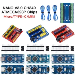 Mini/Type-C/Micro USB Cable Welding Nano 3.0 With Bootloader Compatible Nano Controller for Arduino CH340 USB driver ATMEGA328P