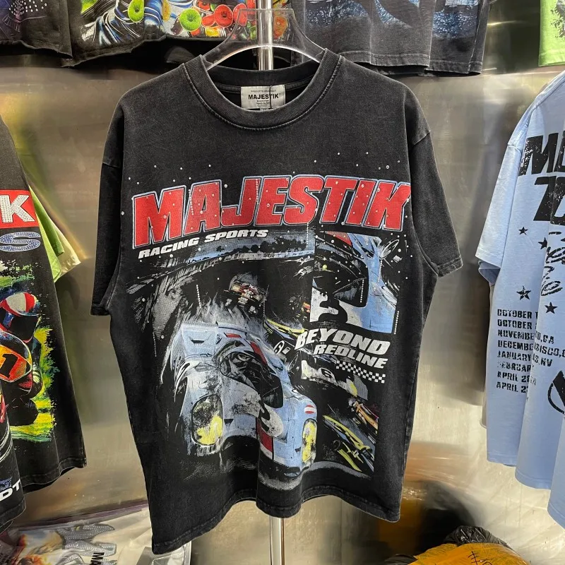 

Свободная футболка оверсайз с коротким рукавом и круглым вырезом, унисекс, повседневная, хлопковая, летняя, 2026, модный топ с мультяшным принтом для мужчин и женщин