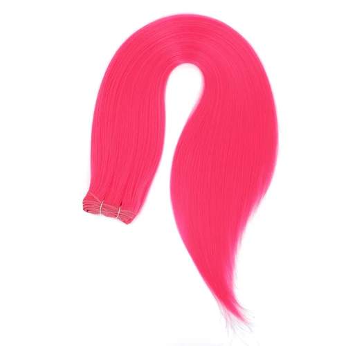 Imagen 2 del producto Mechones de pelo liso de hueso rosa elegante, extensiones de cabello Natural de salón, pelo liso Yayi sintético de Cooper verde, tejido completo hasta el extremo