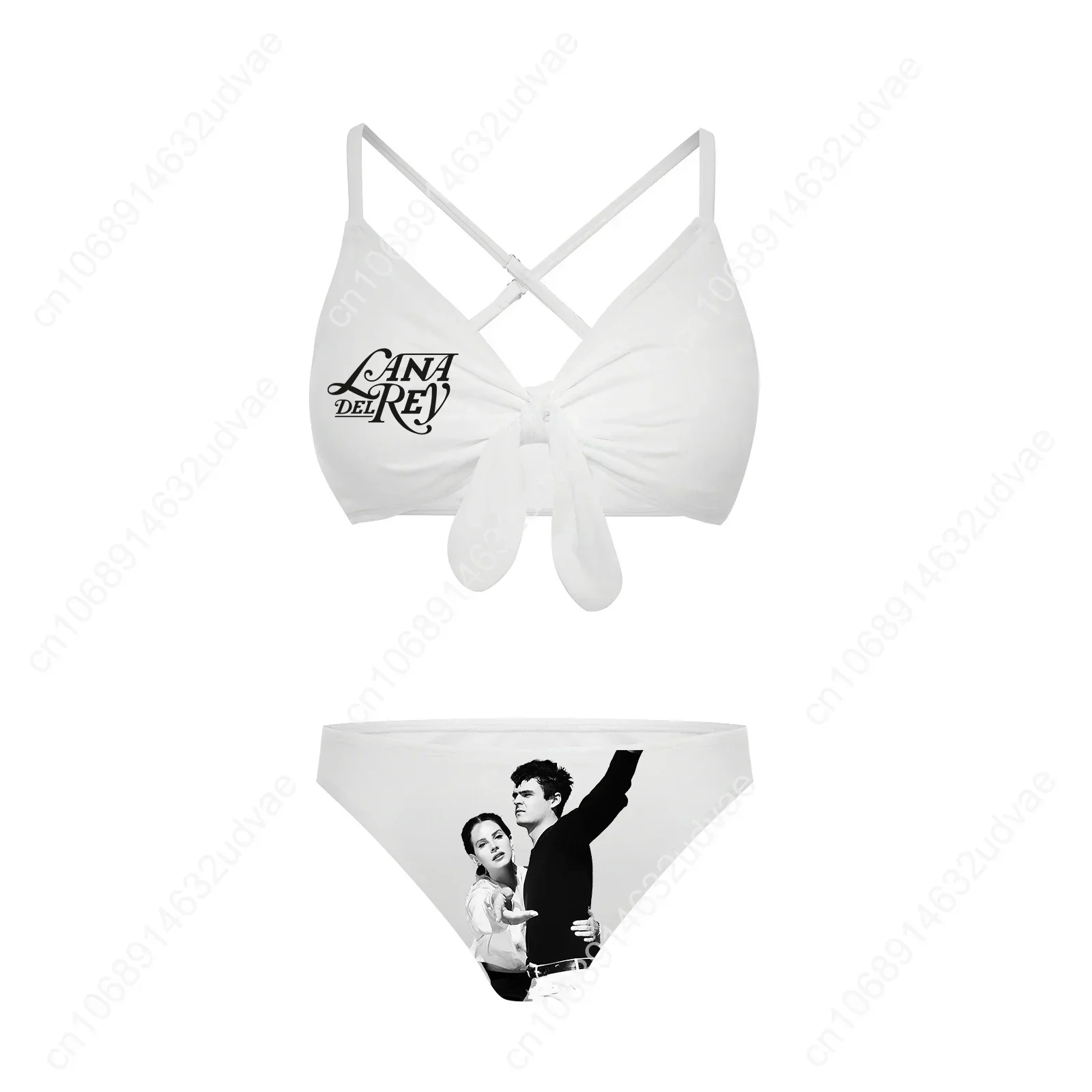 Lana Del Rey Singer Bathing Suits Cross Strap Suspenders Swimsuits Womens Custom Bikini Sexy Swimwear Personalized Beachwear