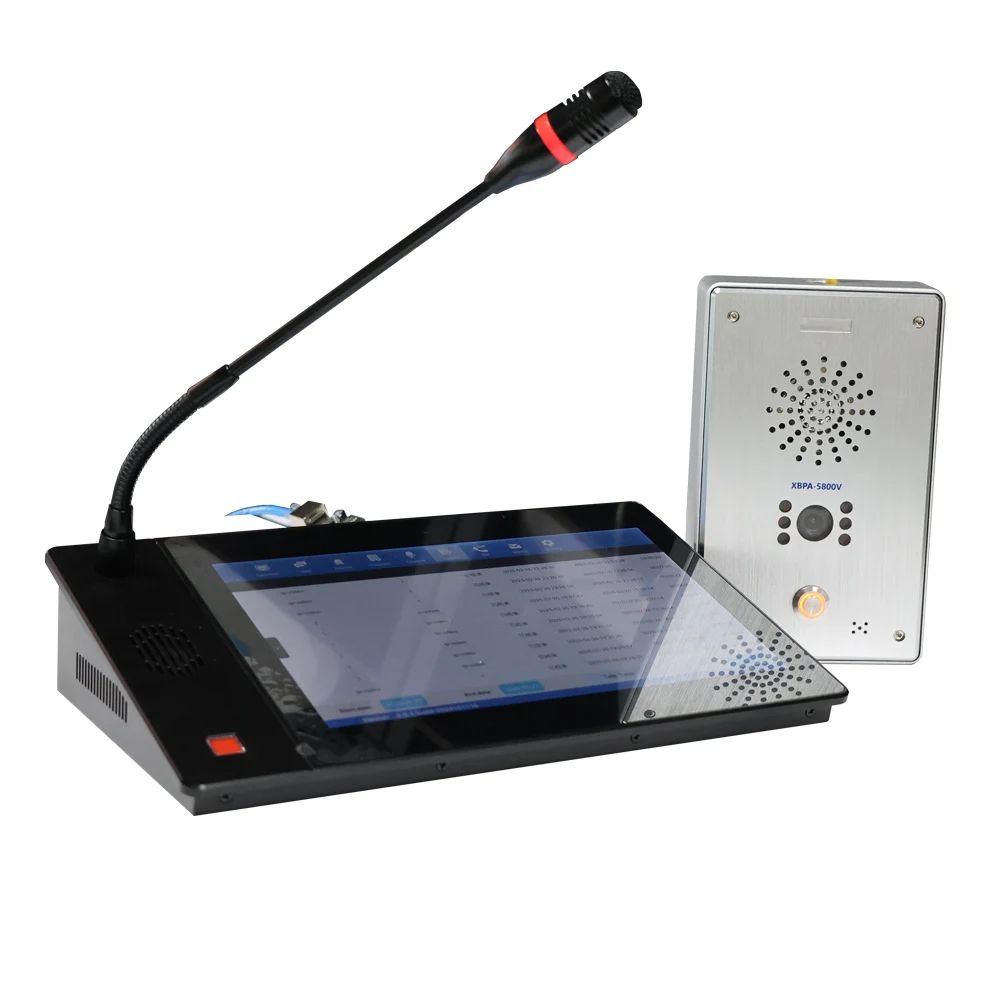 Wireless IP Network Video Intercom With XLR And Type C Connectors Installed In Command Center Office Supports Mouse Operation