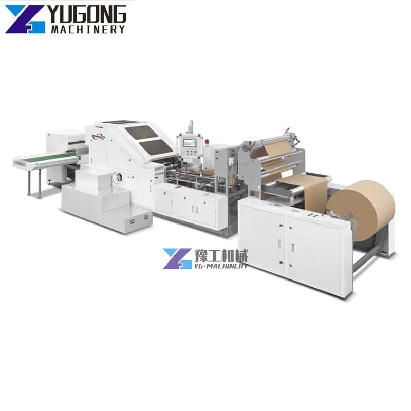 Full Automatic Paper Bag Maker Making Machine Cheap Paper Bags White Shopping Packaging Flat Handle Bag Making Machine