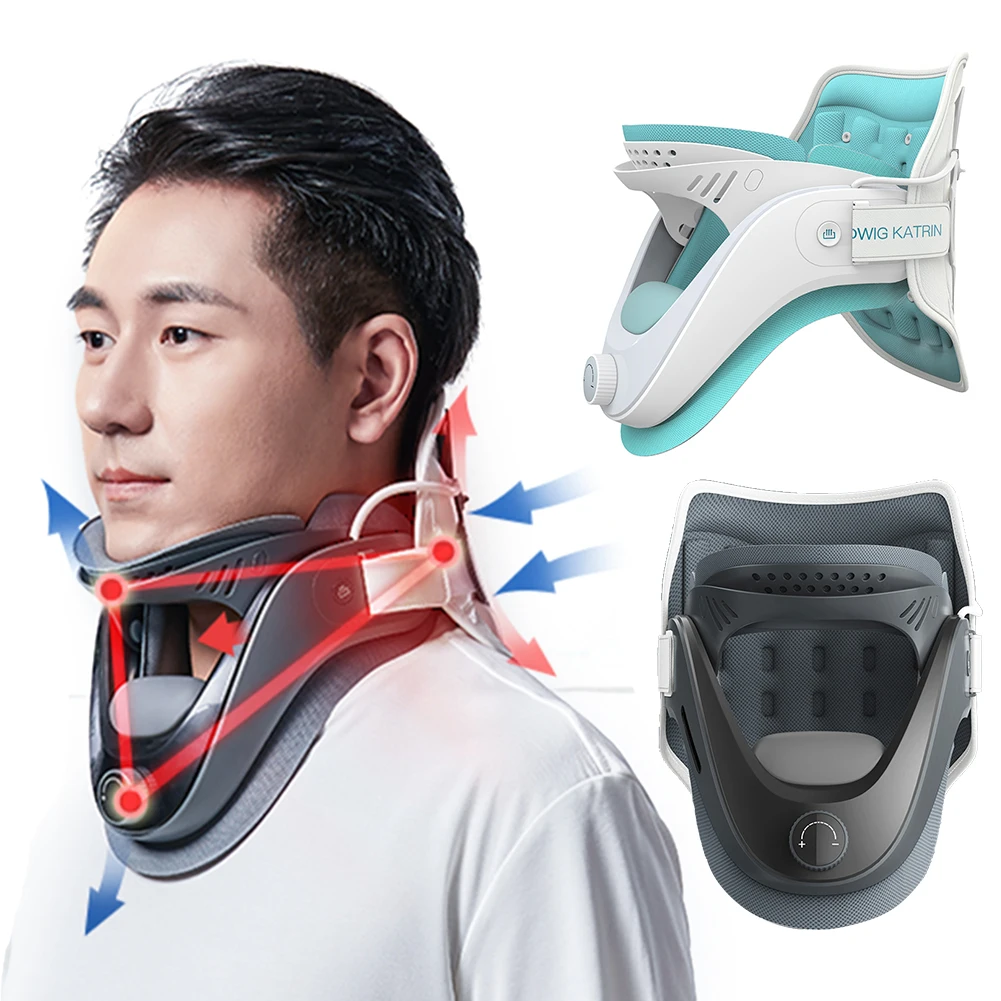 Cervical Neck Traction Device Adjustable with Airbag Support Gifts for Men/Women/Dad/Mom/Him/Her for Cervical Spine Alignment