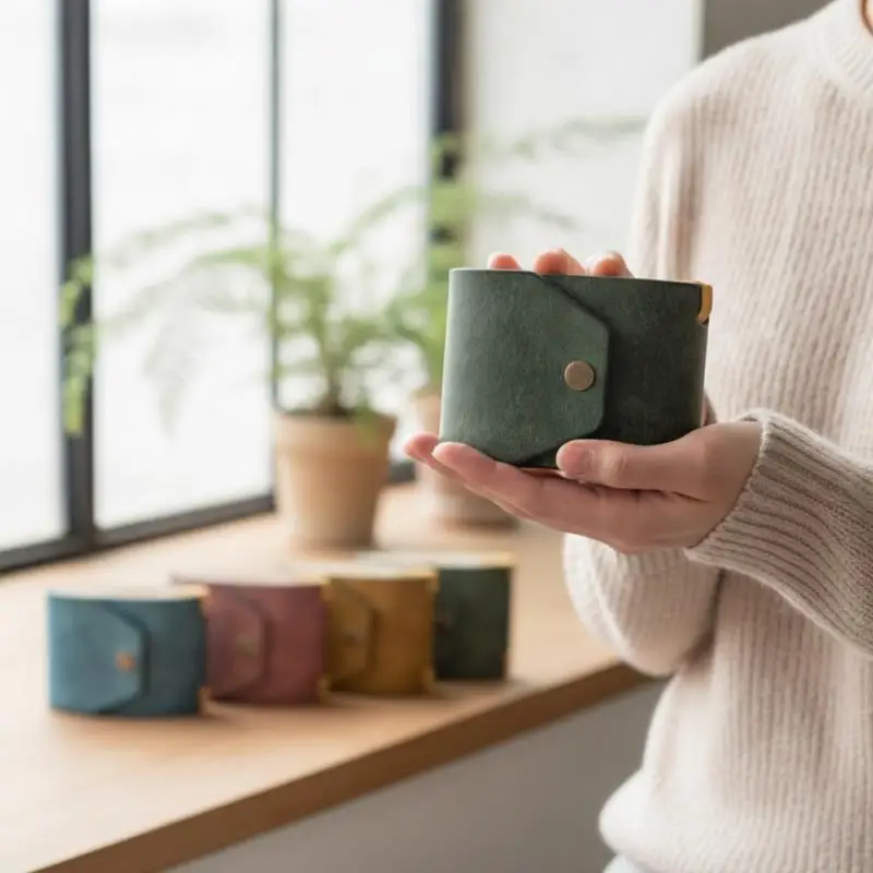 Leather Wallet With Smart Card Holder, Convenient Quick Access Design For Cash, Credit Cards, Daily Use Purse Wallet