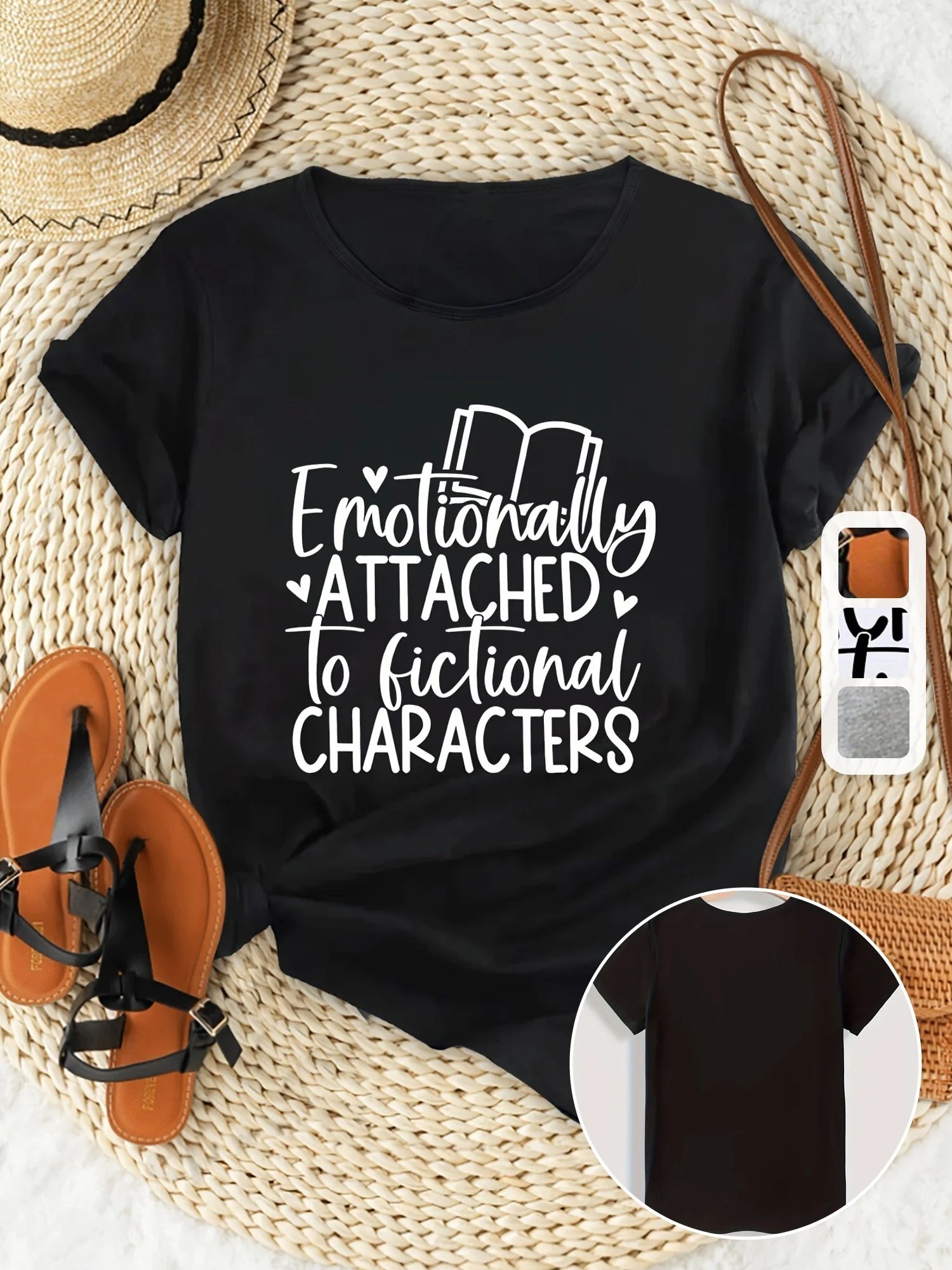 

Back to School Collection, Book Emotionally ATTACHED Summer Alphabet Casual Short Sleeve T-Shirt