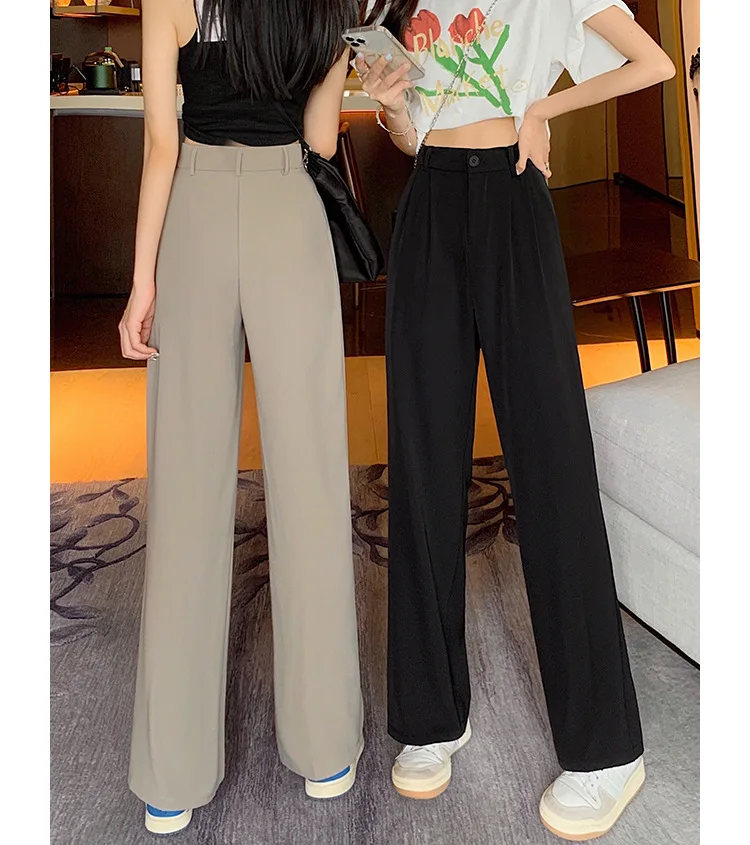 Trend Loose Suit Wide Leg Baggy Pants Woman Autumn Elegant Chic Office Lady Casual Trousers Harajuku High Waist Pants Korean Y2k