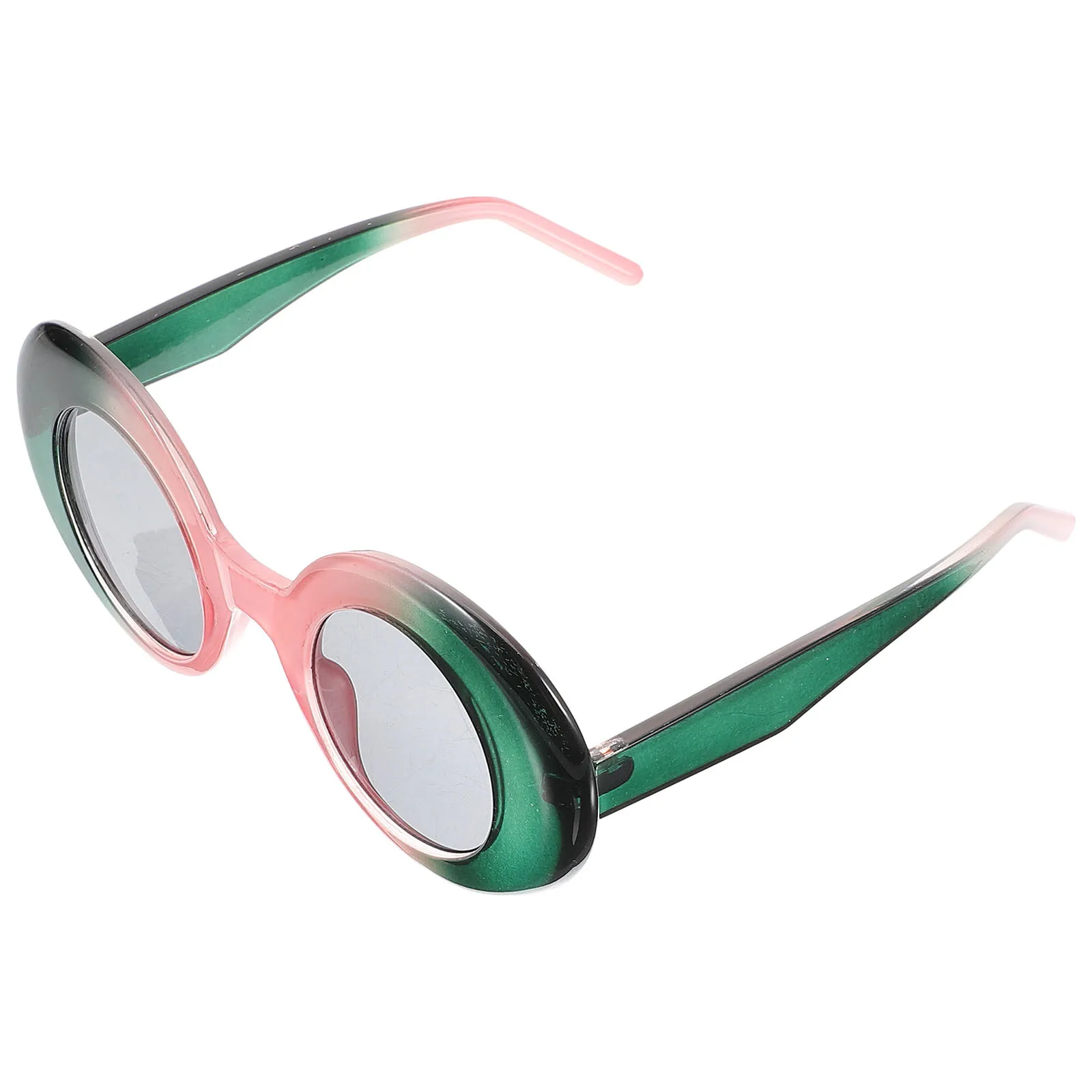

Colorful Contrast Sunglasses Green Gray Lens Oval Shaped Fun Party Accessories for Women Summer Photoshoot