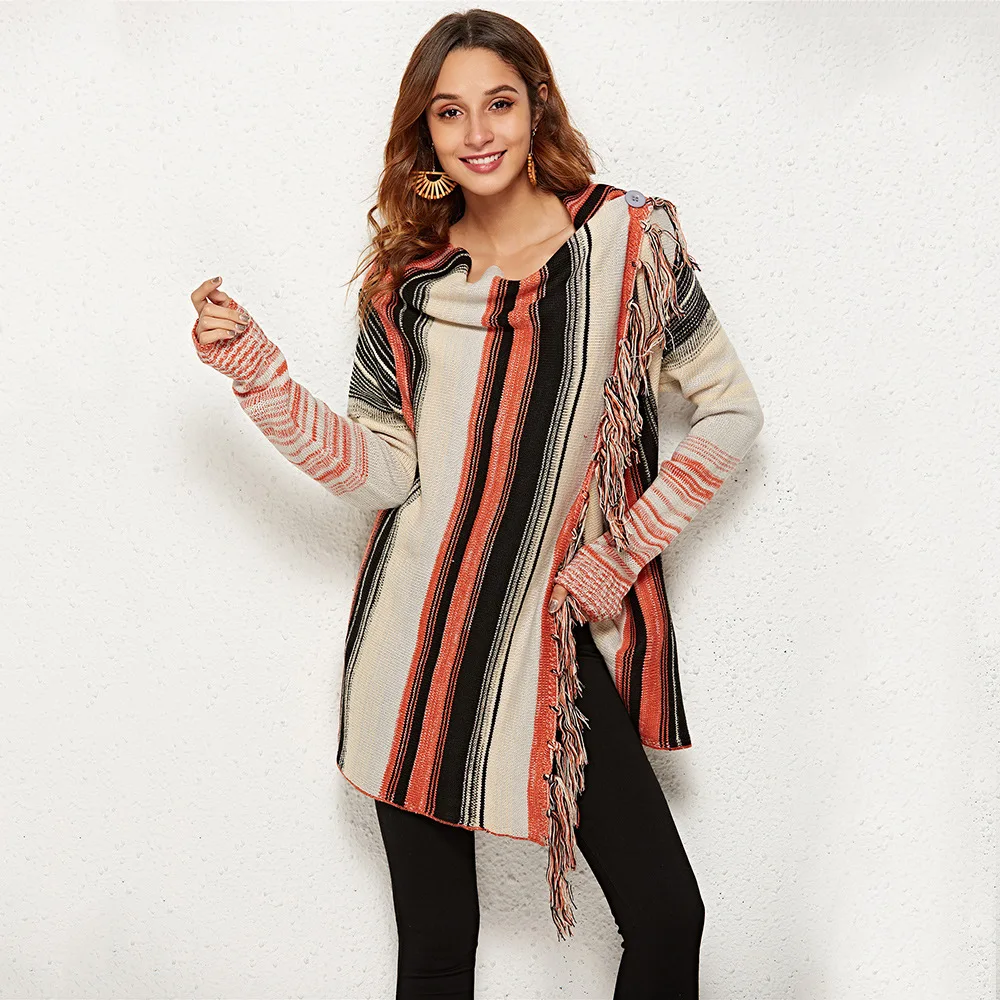 

Tassel Knit Sweater Large Size Open Cardigan Outerwear for Women Thiened Autumn Winter Faion Casual Comfortable Top