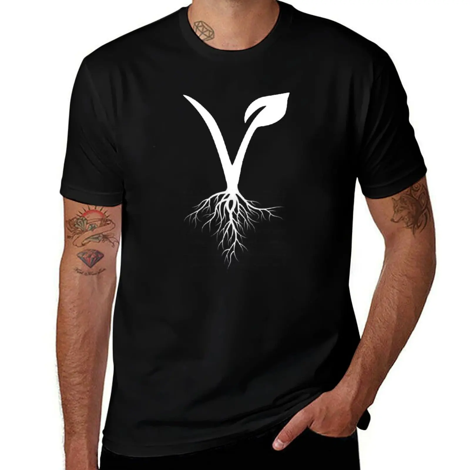

Vegan Roots - White T-Shirt anime t shirts oversize t shirts for man cotton funny T-Shirt