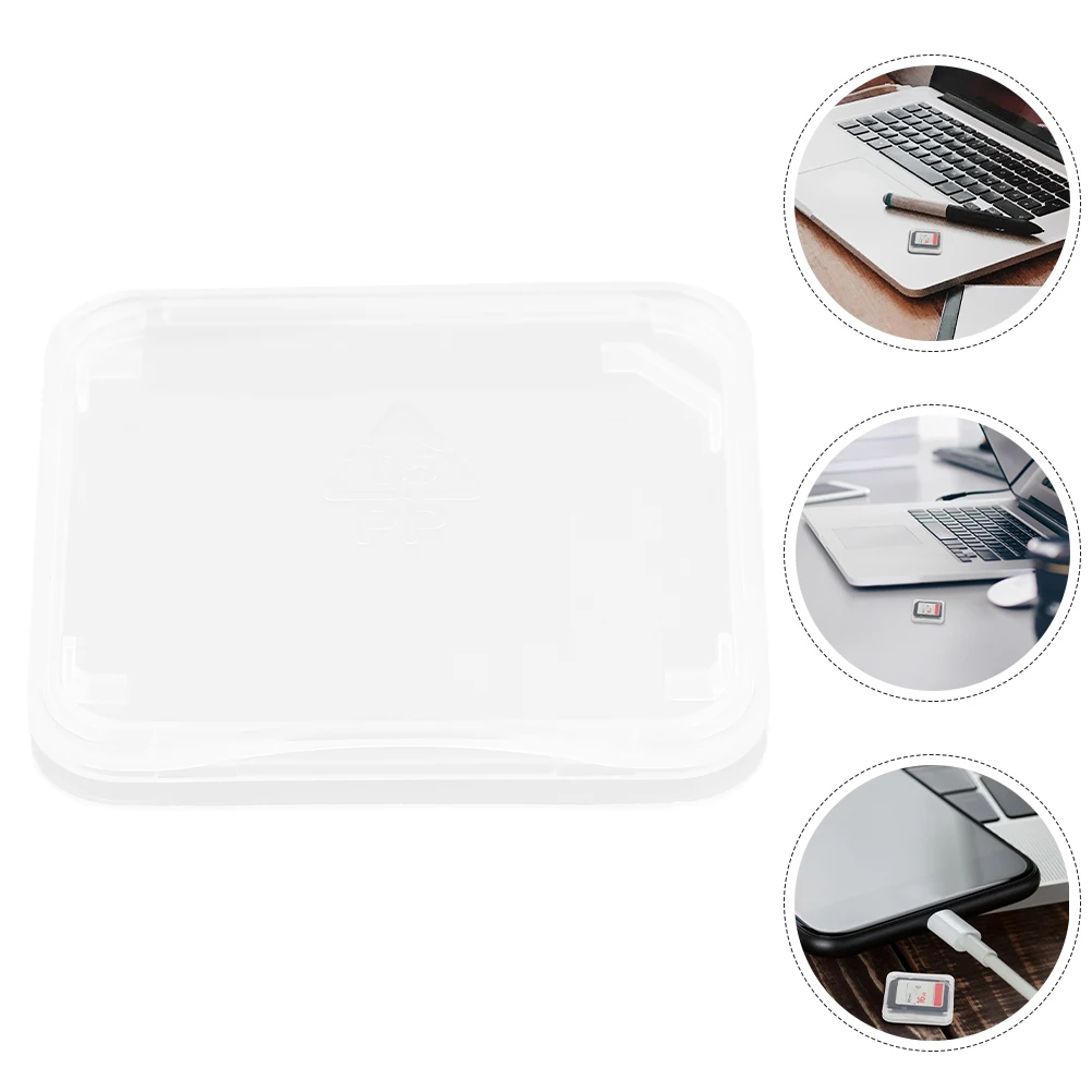 

50 Pcs Dustproof Storage Box Transparent Card Plastic Case Small Camera Memory Pp Clear Holder Business