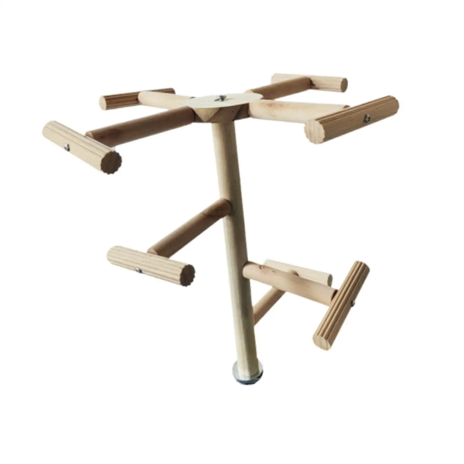 Wooden Exercise Wheel Parrot Toy Enrichment Rotating Perch Bird Supplies Platform for Love Birds and Parakeets